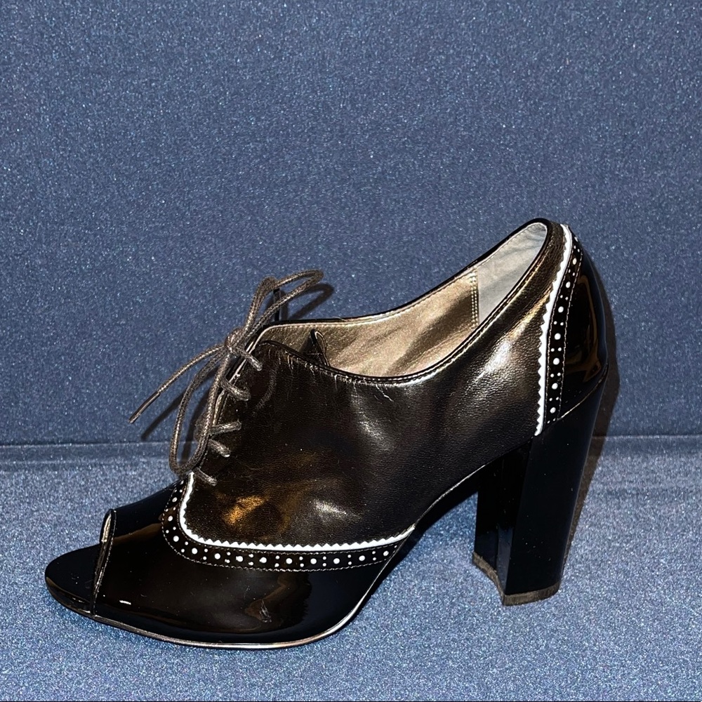 LINEA PAOLO Barrett Peep Toe Lace Up Heels